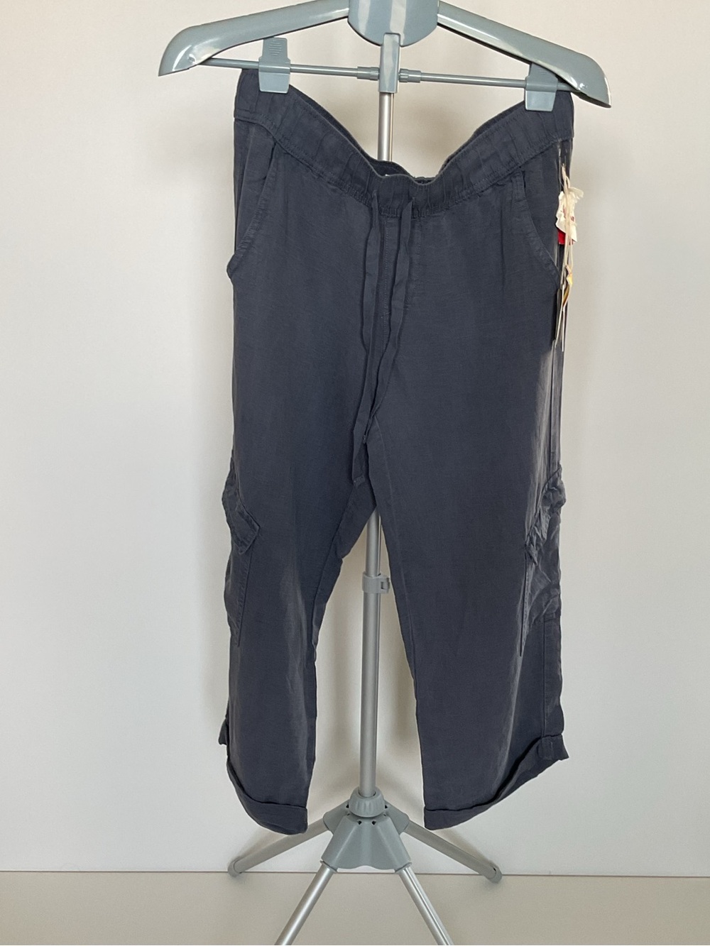 C&C California Navy Blue Cargo Capri Pants Women's Casual Drawstring